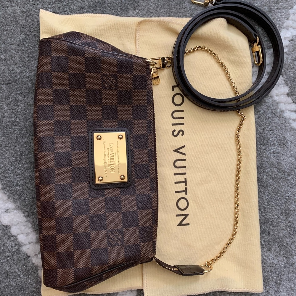 Authentic Louis Vuitton Damier Ebene Eva Bag